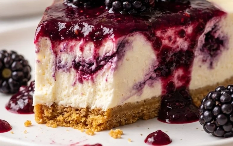 No Bake Blackberry Cheesecake