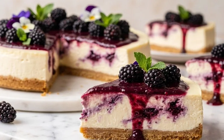No Bake Blackberry Cheesecake