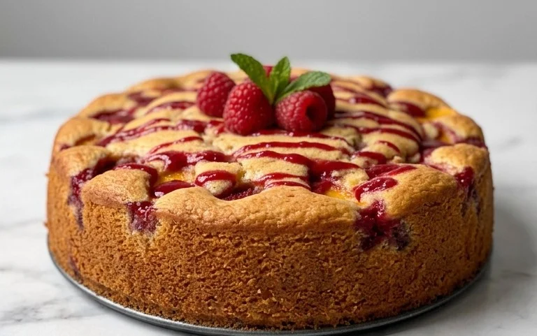 Sommer-Kuchen: Himbeer-Pfirsich-Torte & einfaches Rezept