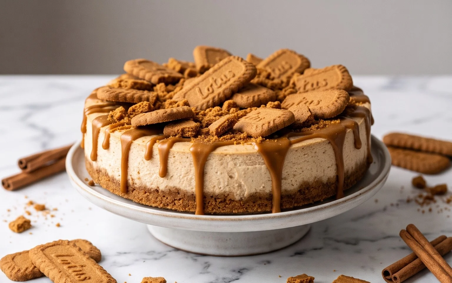 Spekulatius Cheesecake mit Keksboden – Rezept