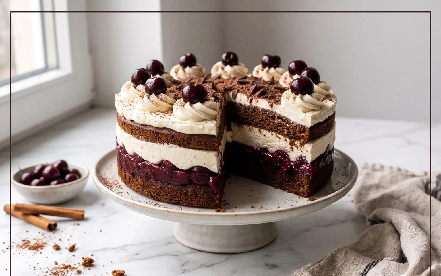 Lebkuchen Kirsch Torte mit Vanillecreme