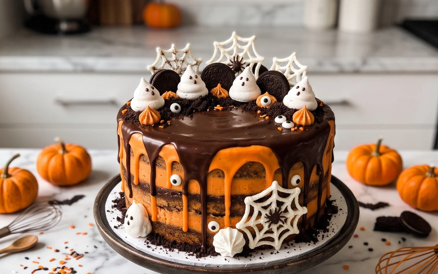 Halloween Kuchen: Gruselige Deko & Saftiger Schoko-Teig