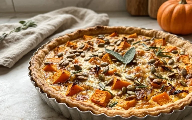 Herzhafte Kürbis Quiche: Einfaches Rezept